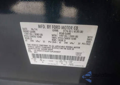 2015 Ford Explorer Limited z USA, uszkodzony, nr VIN 1FM5K7F83FGA20907